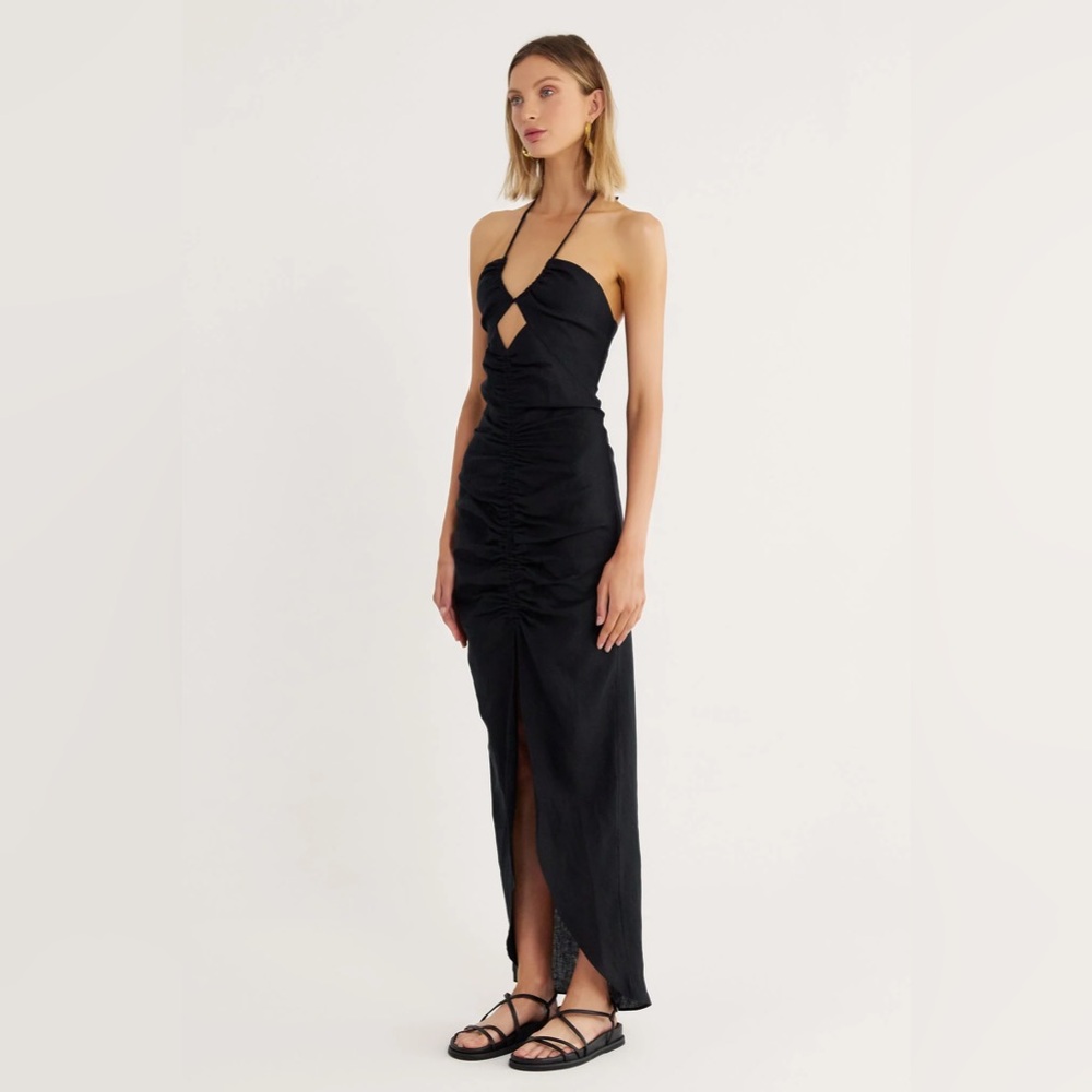 NWT Rumer the Label Estelle Halter Maxi Dress in Black